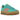 Adidas Gazelle Bold Mint Rush Impact Orange sneakers sideprofil i lyseblåt ruskind med orange læderdetaljer og hvid plateau-sål