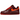 Nike Air Force 1 Low Patent Leather Dark Team Red Safety Orange sneakers i vinkelret sidoprofil med blankt rødt laklæder og orange detaljer