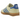 Adidas Gazelle Indoor Powder Yellow Royal Blue sneakers i vinklet profil med lysegul overdel, blå detaljer og gummisål