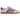 Adidas Gazelle Indoor Clear Pink Lucid Blue sneakers i sideprofil med lyserød overdel i ruskind, blå detaljer og gummisål
