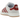 Adidas Campus 00s Crystal White Preloved Ruby sneakers i vinkelret visning med hvid ruskind og røde detaljer