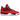 Jordan 4 Retro Toro Bravo sneakers i vinkelret visning med rød nubuck overdel, sort gittermønster og hvid mellemsål