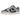Nike Dunk Low College Navy Grey sneakers i vinkelret visning med marineblå og grå læderoverlays samt hvid mellemsål