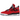 Jordan 4 Retro Toro Bravo sneakers i vinkelret visning med rød nubuck overdel, svajet sål og sorte detaljer samt snørebånd