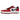 Jordan 1 Low Golf Spiked Varsity Red White Black sneakers i vinkelret visning med rød og hvid læderoverdel samt sorte snørebånd