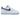 Nike Air Force 1 '07 'First Use - White University Blue' sneakers i sideprofil med hvid læderoverdel og lyseblå swoosh logo