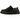 Dr Martens Laketen Black Atlas sneakers i sideprofil med sort atlas læderoverdel, gule syninger og gul flad snøre