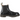 Dr Martens 2976 Patent Black sneakers sideprofil i blank sort laklæder med elastikindsats og synlige gule syninger