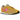 Nike LD-1000 SP Stussy Sanded Gold sneakers i vinkelret visning med gyldent mesh, ruskind og sort swoosh-logo på siden