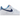 Nike Air Force 1 '07 'First Use - White University Blue' sneakers i sideprofil med hvid læderoverdel og blå swoosh-detaljer