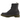 Dr Martens Pascal Black Virginia sneakers i sideprofil med sort blødt læder, gule syninger og gul flad snørebånd