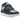 UGG Lowmel Dark Indigo Sea Salt sneakers i vinkelret visning med mørkeblå ruskindsoverdel, grove snørebånd og polstret kant