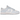 Nike Dunk Low Next Nature White Blue Tint sneakers i vinkelret visning med hvid og lyseblå læderoverdel samt snørebånd