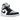 Jordan 1 Mid Black Aura Squadron Blue sneakers i sideprofil med sort læderoverdel, blå detaljer og hvid mellemsål