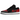 Jordan 1 Low Bred Twist sneakers i vinkelvisning med sort og rød læderoverdel, snørebånd og hvid mellemsål