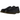 Dr Martens Penton Black sneakers sideprofil i sort glat læder med klassisk gul stikling og synlig gummisål