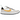 NikeCraft General Purpose Shoe Tom Sachs Bricolage sneakers i vinkelret visning med hvid overdel, blå snørebånd og gul ydersål