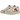 ARKK Copenhagen Uncover White Amber Brown sneakers i vinkelret visning med hvid overdel og brune detaljer