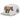 Supreme New York 6-Panel White sneakers i hvid med buet skygge og broderet rødt logo ses i en tydelig vinkel