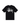 Stussy Tee Black sneakers frontprofil med klassisk hvidt logo print på brystet og blødt sort bomuldsmateriale
